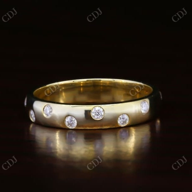3.8 mm Flush Set Diamond Wedding Band Women  customdiamjewel   