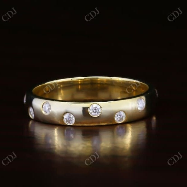 3.8 mm Flush Set Diamond Wedding Band Women  customdiamjewel   