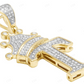 1.6" 0.50 CTW 10K Yellow Gold Natural Diamond Crown "T" Pendant CustomDiamJewel