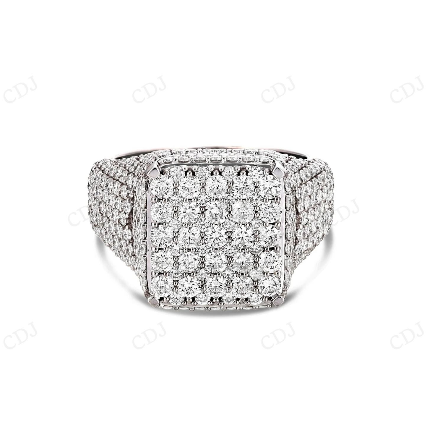 10K White Gold Hip Hop Diamond Ring For Men hip hop jewelry CustomDiamJewel