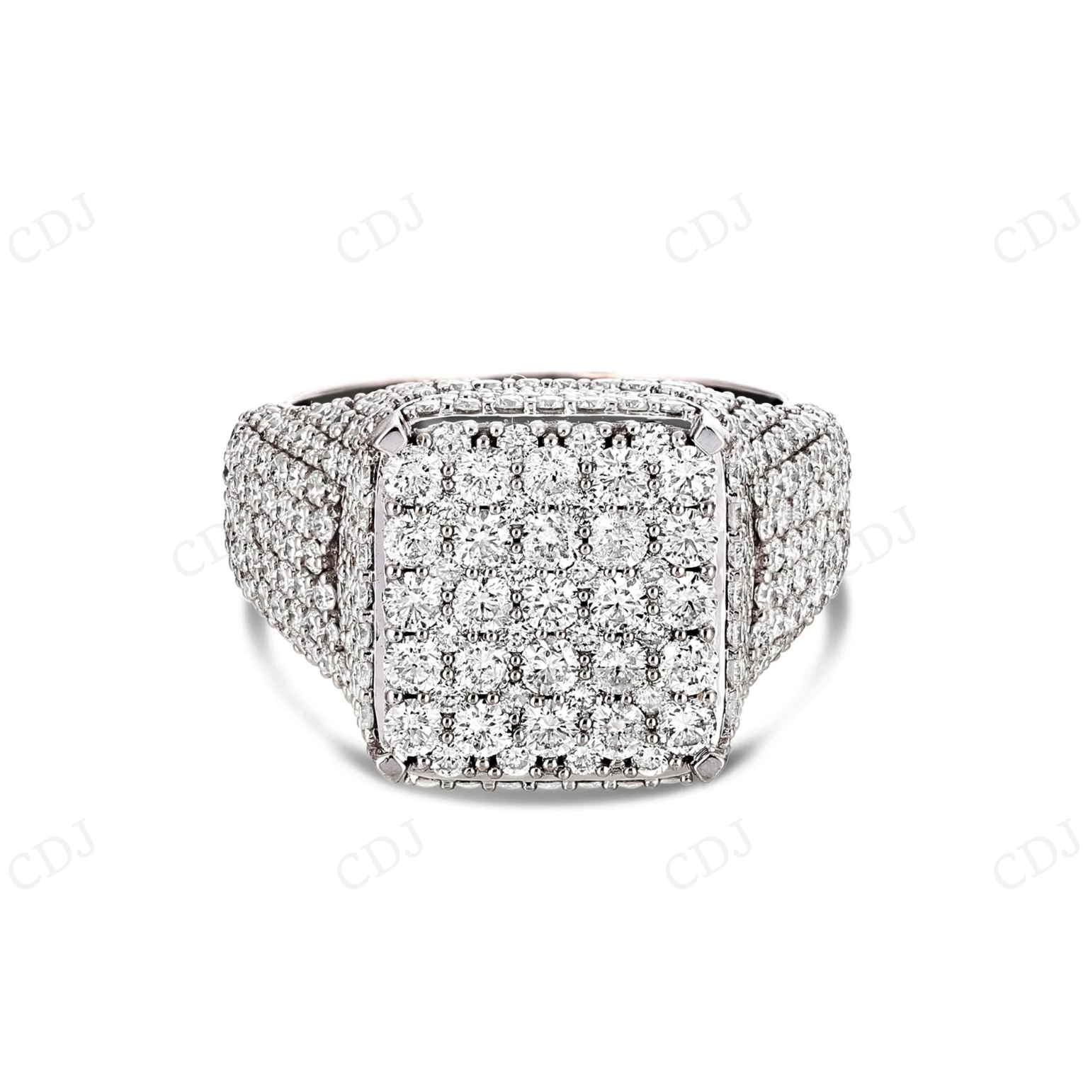 10K White Gold Hip Hop Diamond Ring For Men hip hop jewelry CustomDiamJewel