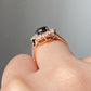 Black Onyx Halo Moissanite Diamond Statement Ring