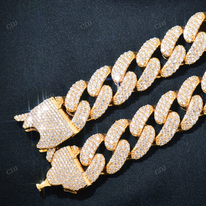 18mm Buckle Clasp Curb Diamonds Cuban Chain hip hop jewelry CustomDiamJewel