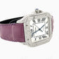 Pink Belt Diamond Bezel Cartier Santos Moissanite Watch customdiamjewel