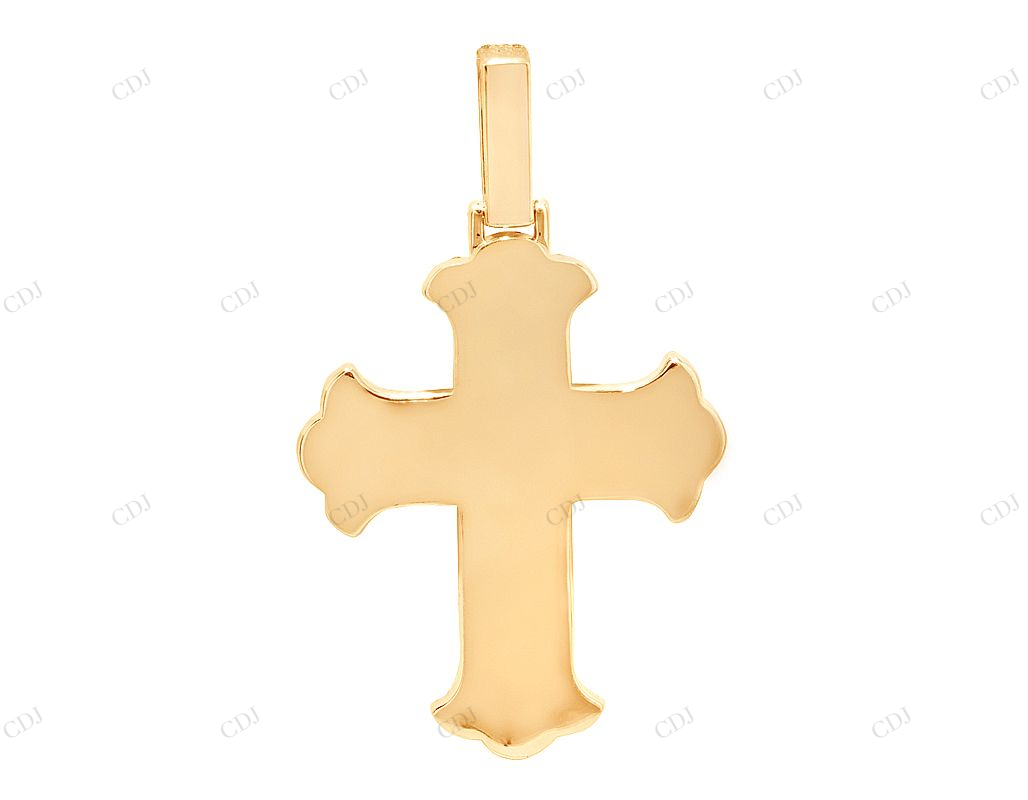 3.2 Inch Lab Grown Diamond 10K Gold Magnificent Cross Pendant Hip Hop Pendent CustomDiamJewel