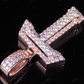 1.5" 1.25 CTW Two Tone Gold Natural Diamond Custom Initial 'T' Letter Pendant CustomDiamJewel