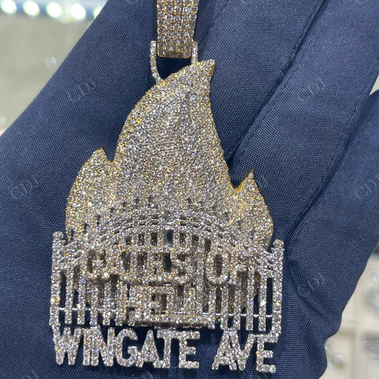 High Quality Custom 14K Gold Men's Pendant hip hop jewelry CustomDiamJewel   