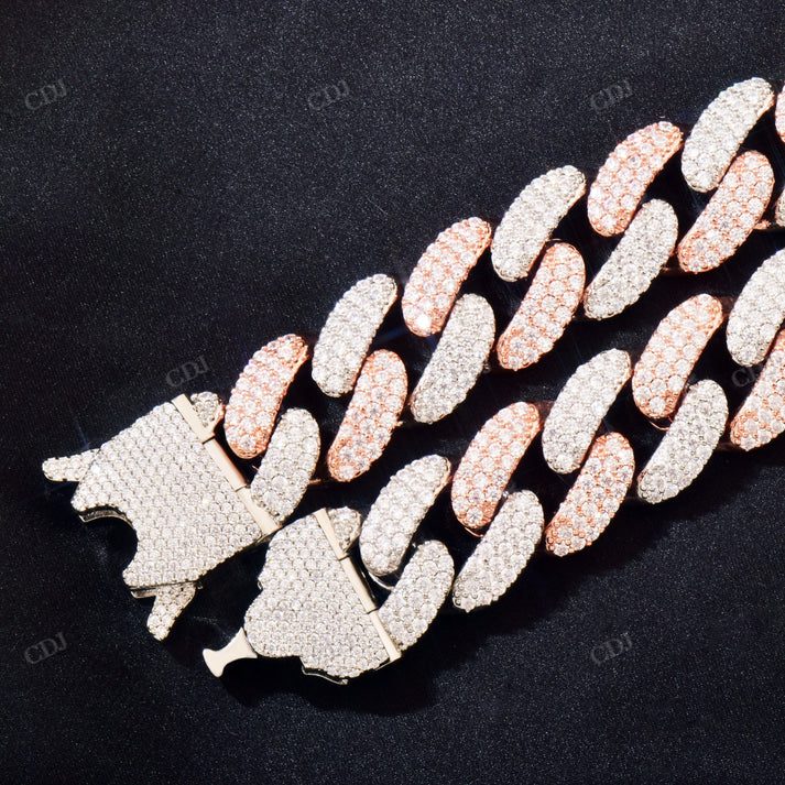 18mm Buckle Clasp Curb Diamonds Cuban Chain hip hop jewelry CustomDiamJewel