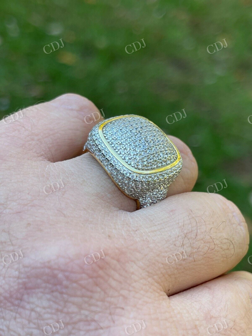 Fully Iced Out Diamond Hip Hop Ring For Men's  customdiamjewel   