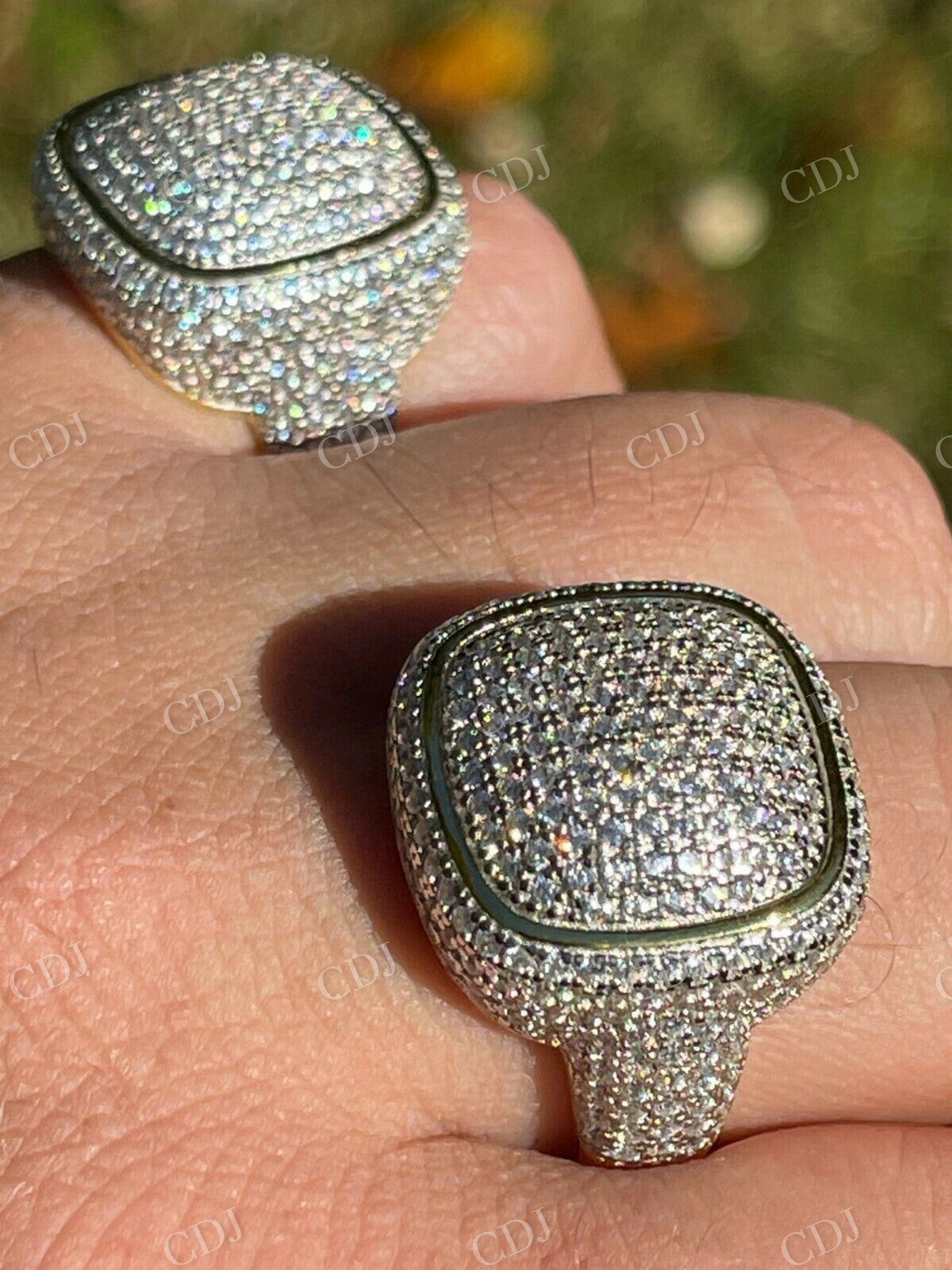 Fully Iced Out Diamond Hip Hop Ring For Men's  customdiamjewel   