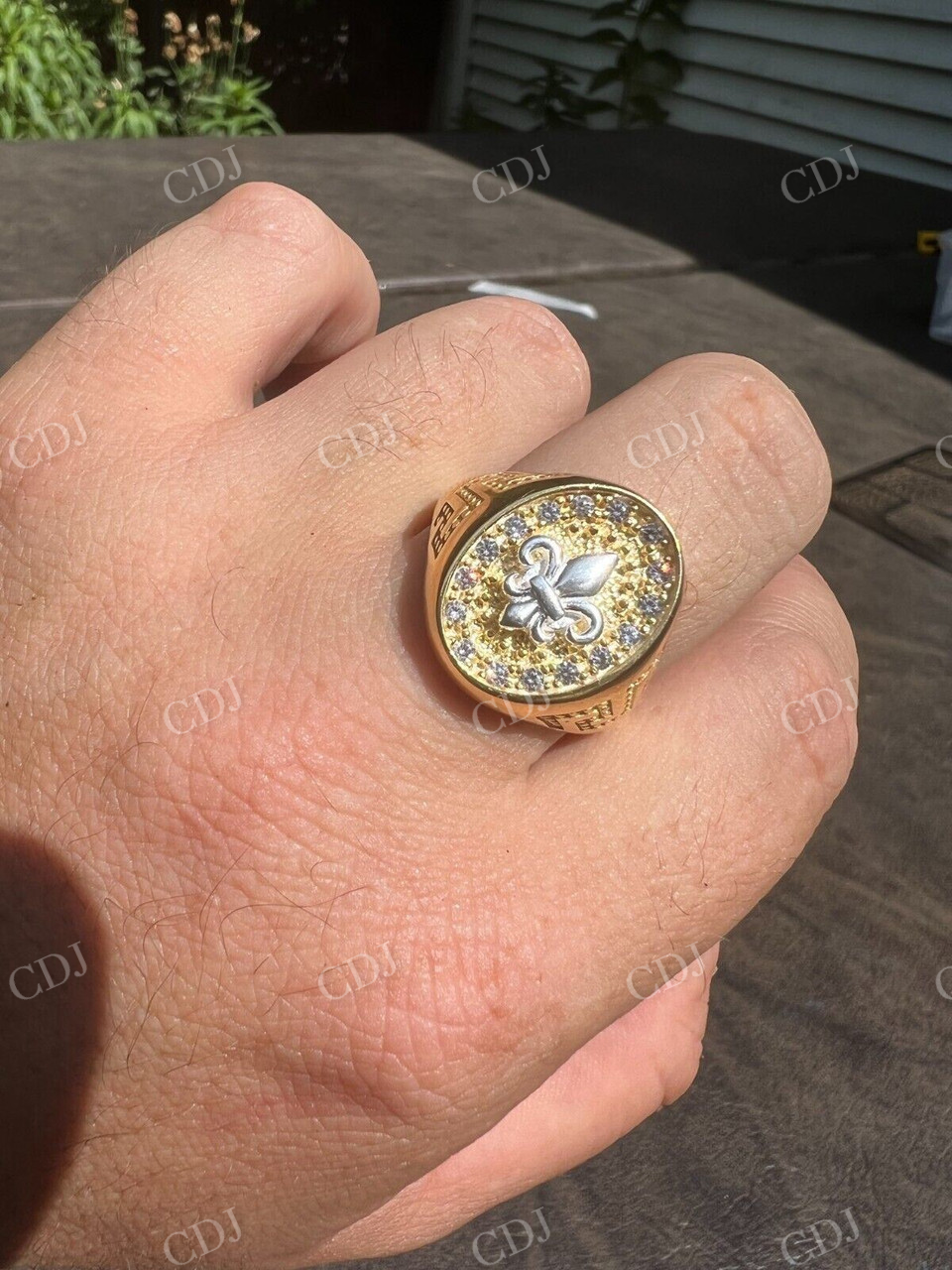 Antique Solid Gold Hip Hop French Ring For Men's  customdiamjewel   