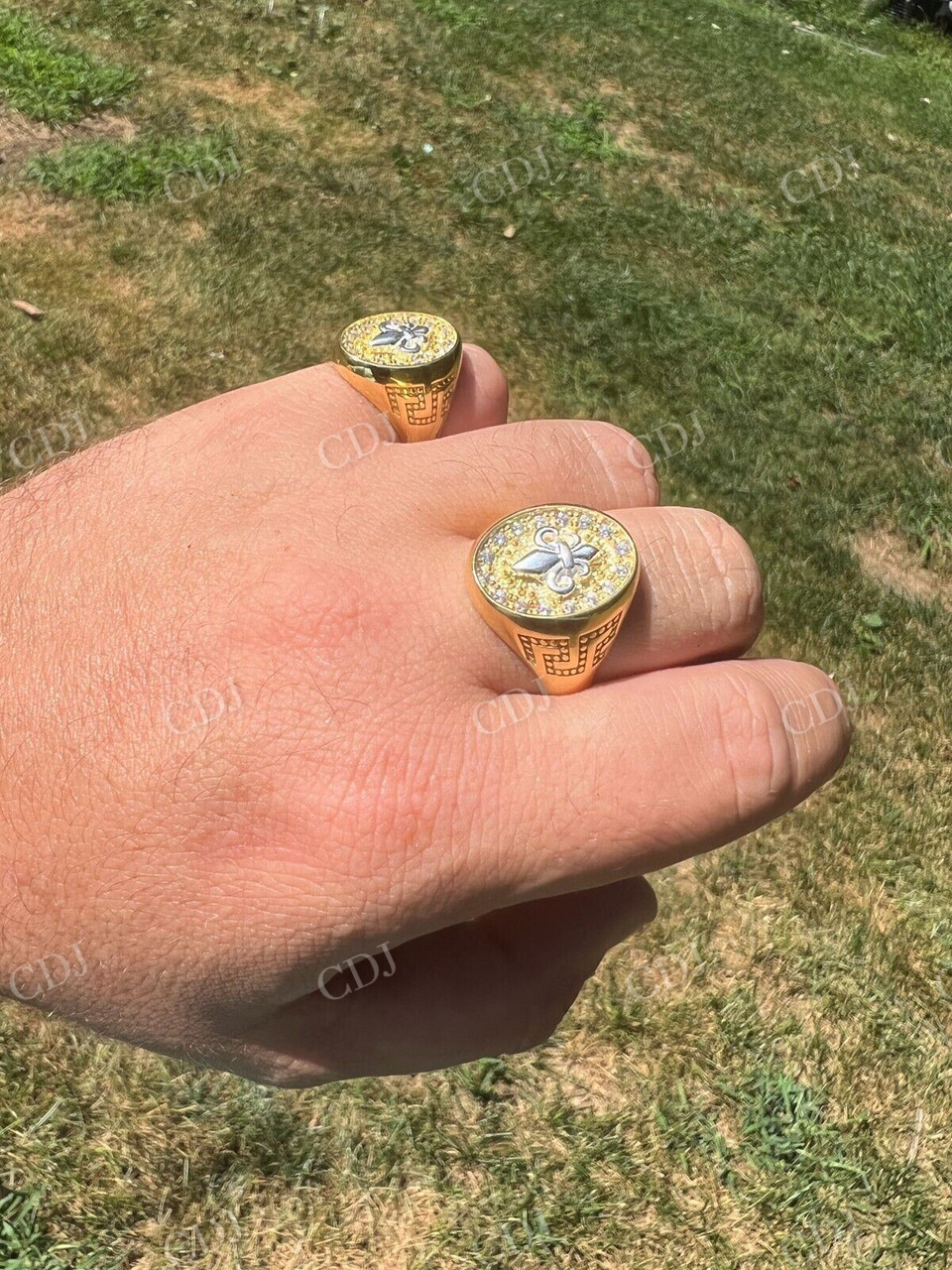 Antique Solid Gold Hip Hop French Ring For Men's  customdiamjewel   