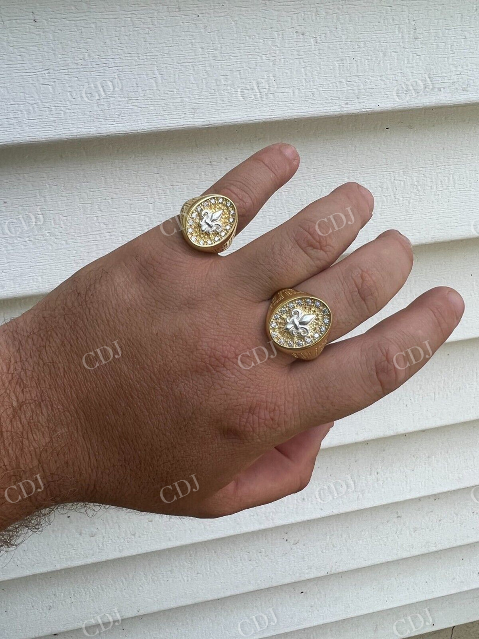 Antique Solid Gold Hip Hop French Ring For Men's  customdiamjewel   