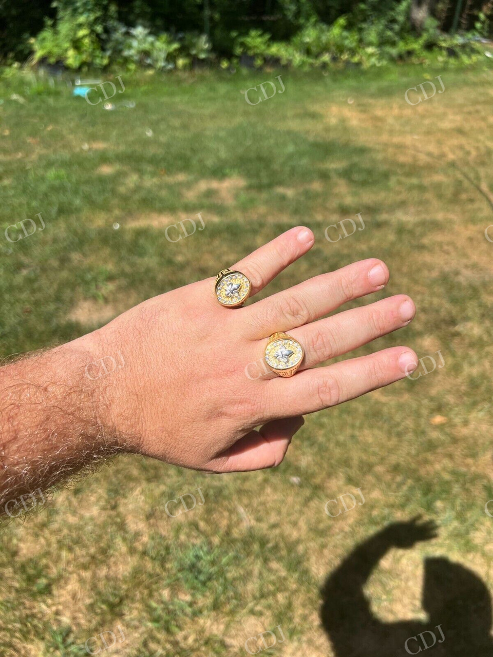 Antique Solid Gold Hip Hop French Ring For Men's  customdiamjewel   