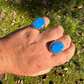 Hip Hop Blue Opal Gem Ring For Men's  customdiamjewel   