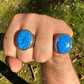 Hip Hop Blue Opal Gem Ring For Men's  customdiamjewel   