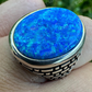 Hip Hop Blue Opal Gem Ring For Men's  customdiamjewel   