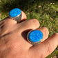 Hip Hop Blue Opal Gem Ring For Men's  customdiamjewel   