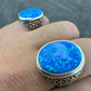 Hip Hop Blue Opal Gem Ring For Men's  customdiamjewel   
