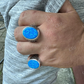 Hip Hop Blue Opal Gem Ring For Men's  customdiamjewel   