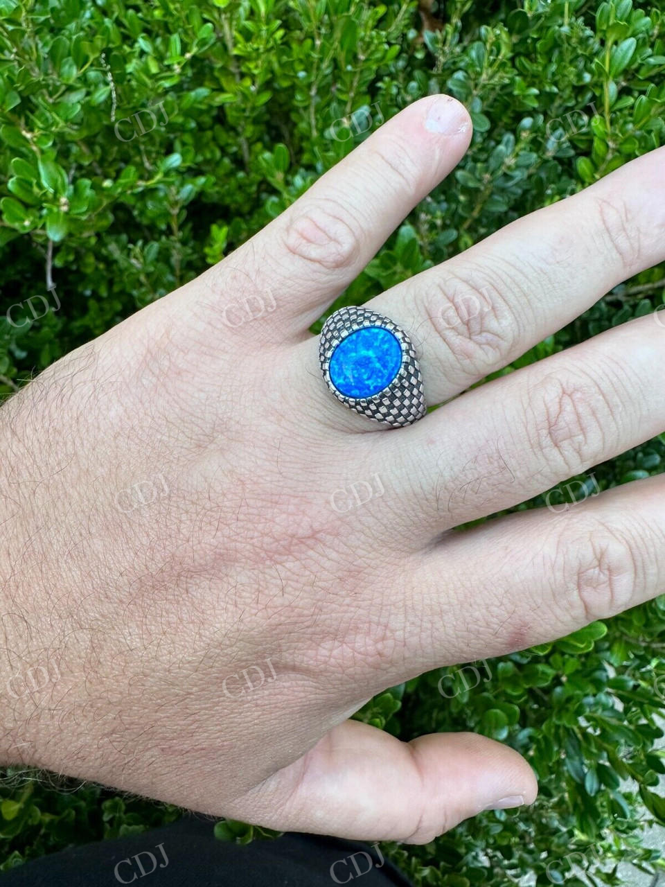 Oval Shape Opal Ring For Hip Hop Men's  customdiamjewel   