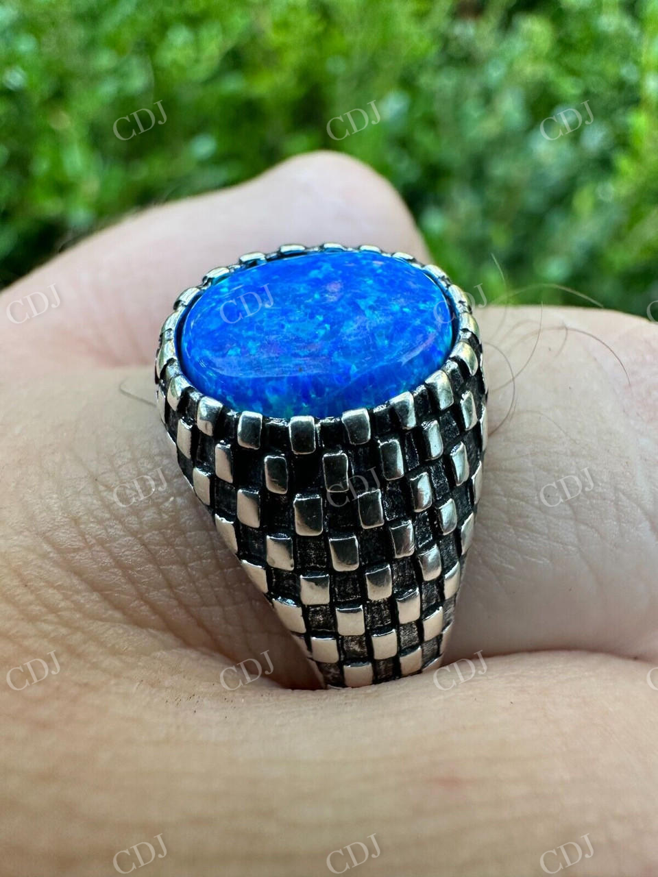 Oval Shape Opal Ring For Hip Hop Men's  customdiamjewel   