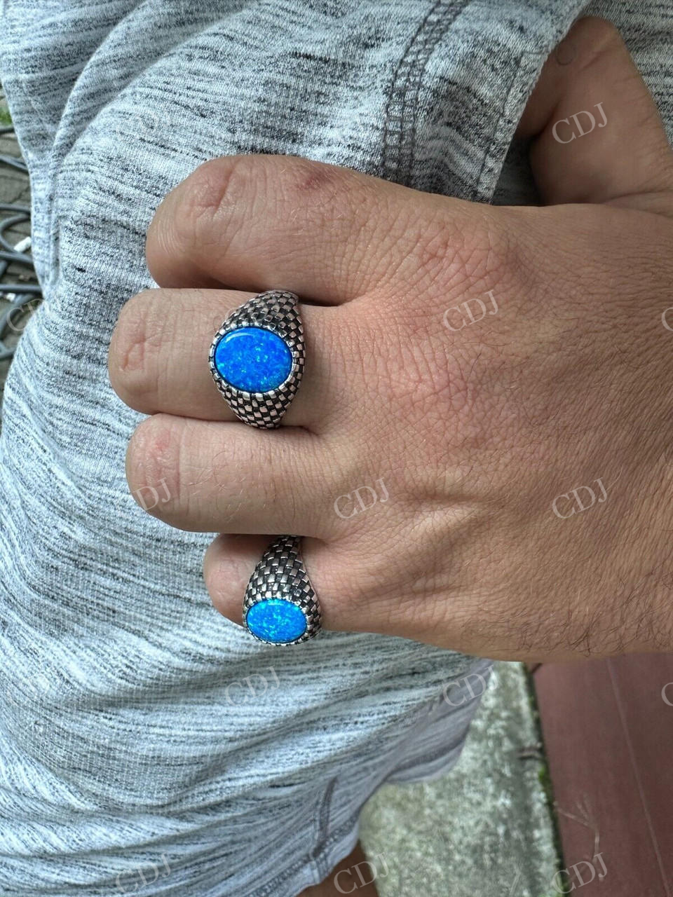 Oval Shape Opal Ring For Hip Hop Men's  customdiamjewel   