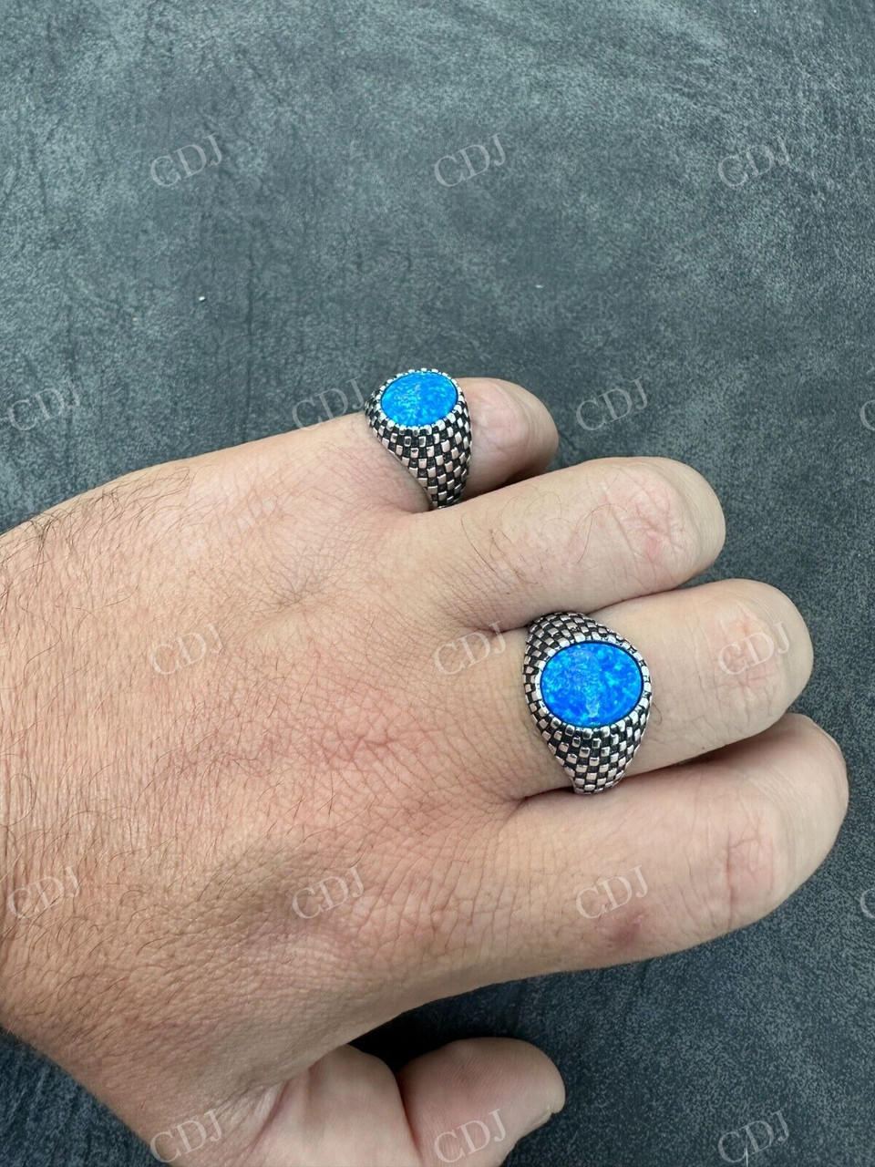Oval Shape Opal Ring For Hip Hop Men's  customdiamjewel   