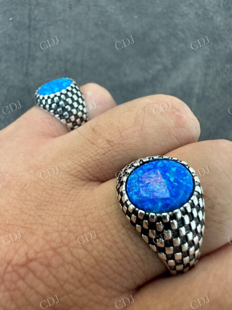 Oval Shape Opal Ring For Hip Hop Men's  customdiamjewel   