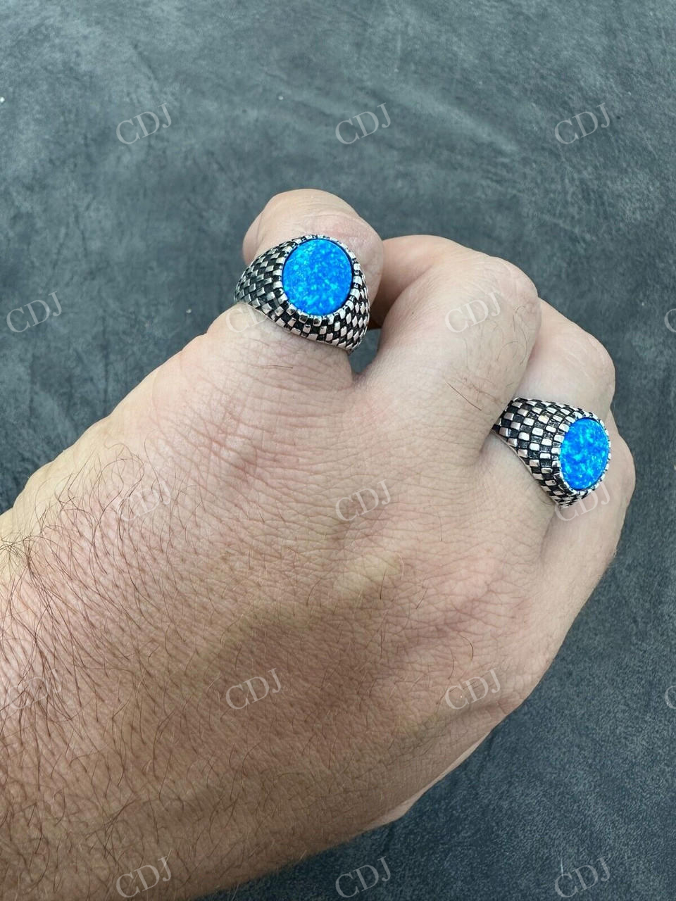 Oval Shape Opal Ring For Hip Hop Men's  customdiamjewel   
