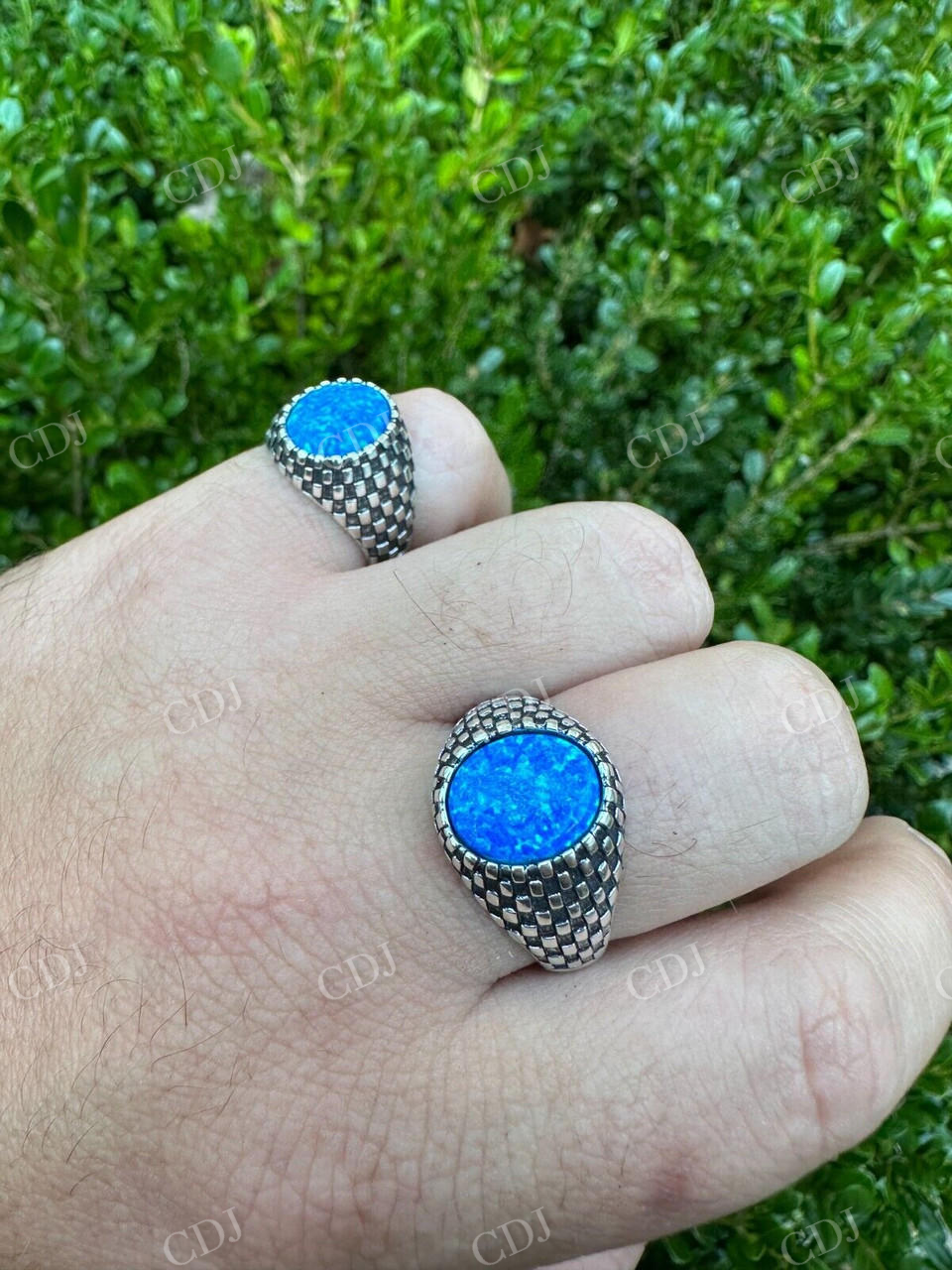Oval Shape Opal Ring For Hip Hop Men's  customdiamjewel   