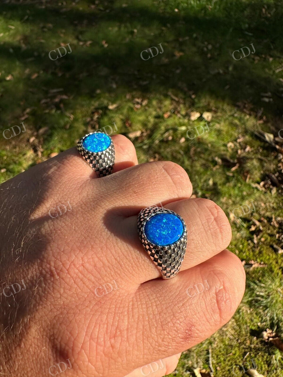 Oval Shape Opal Ring For Hip Hop Men's  customdiamjewel   