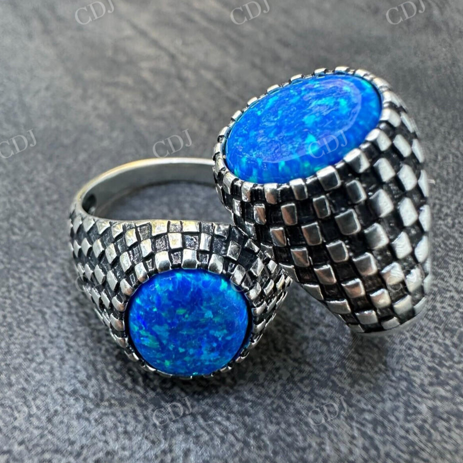 Oval Shape Opal Ring For Hip Hop Men's  customdiamjewel   