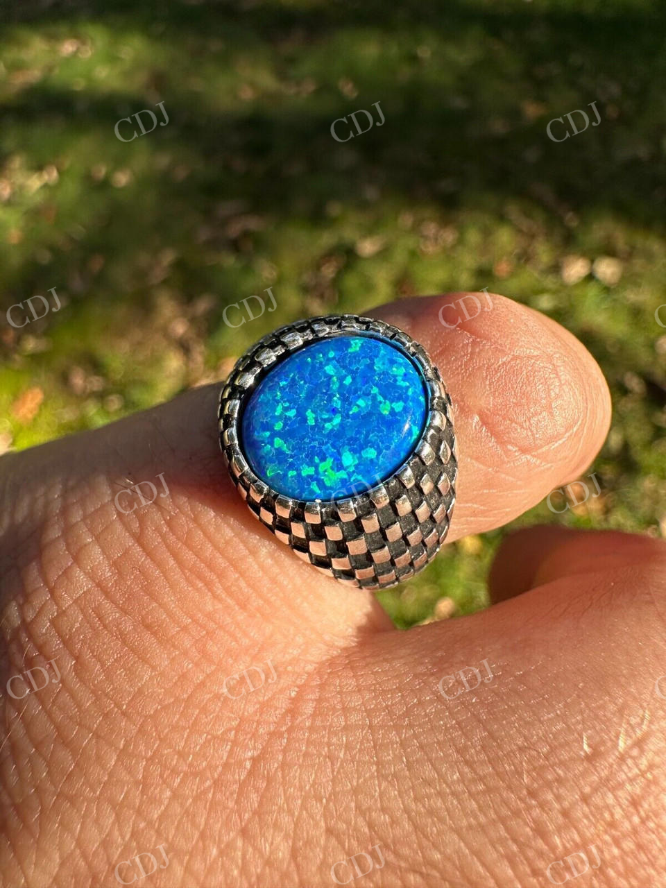 Oval Shape Opal Ring For Hip Hop Men's  customdiamjewel   