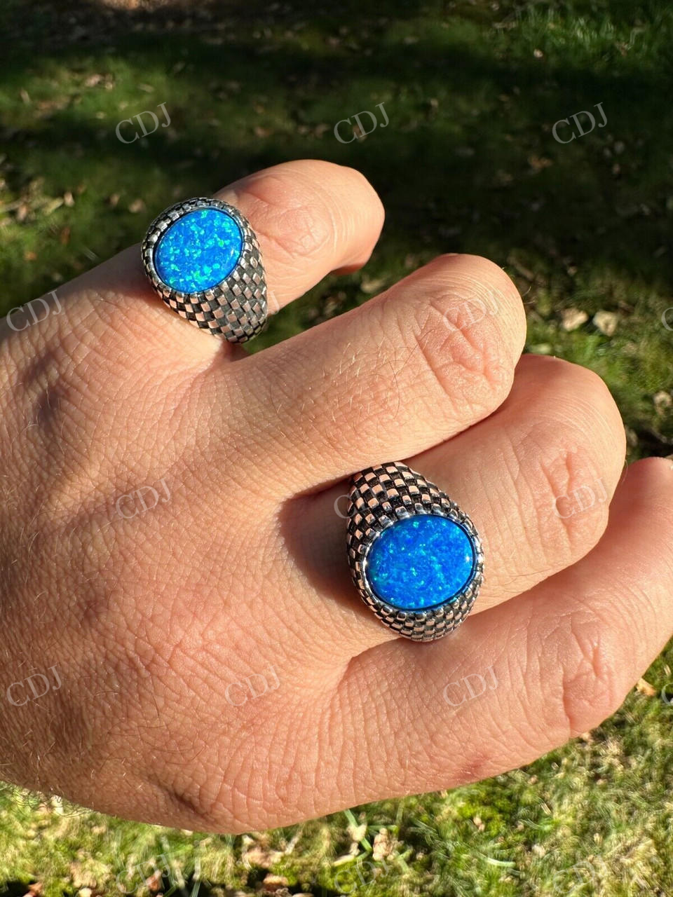 Oval Shape Opal Ring For Hip Hop Men's  customdiamjewel   