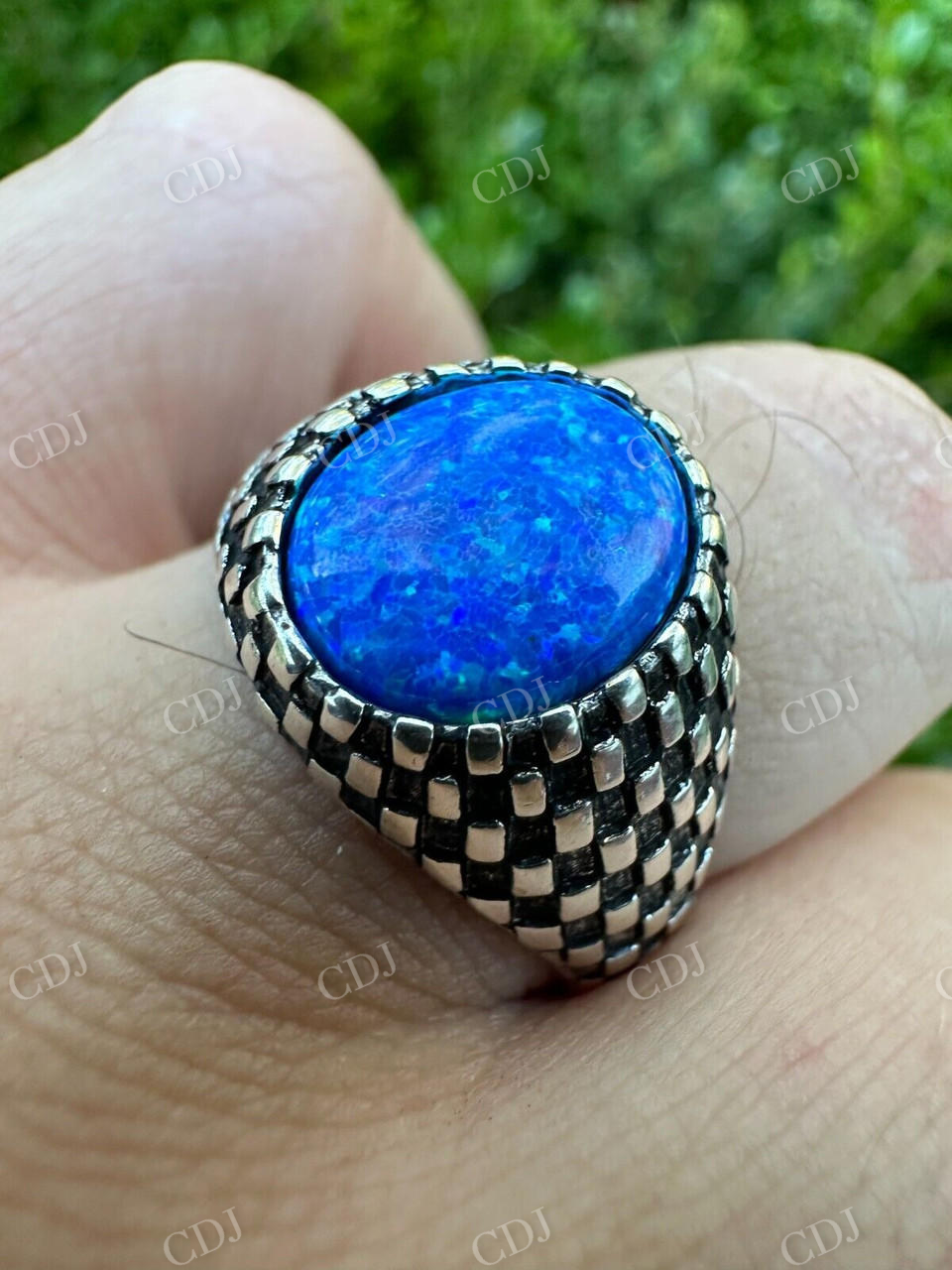 Oval Shape Opal Ring For Hip Hop Men's  customdiamjewel   