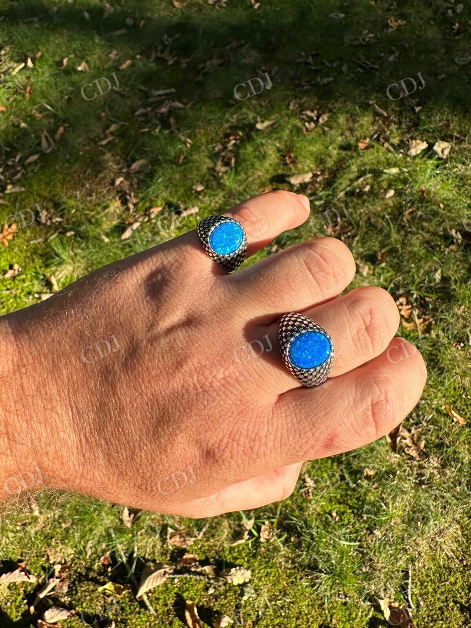 Oval Shape Opal Ring For Hip Hop Men's  customdiamjewel   