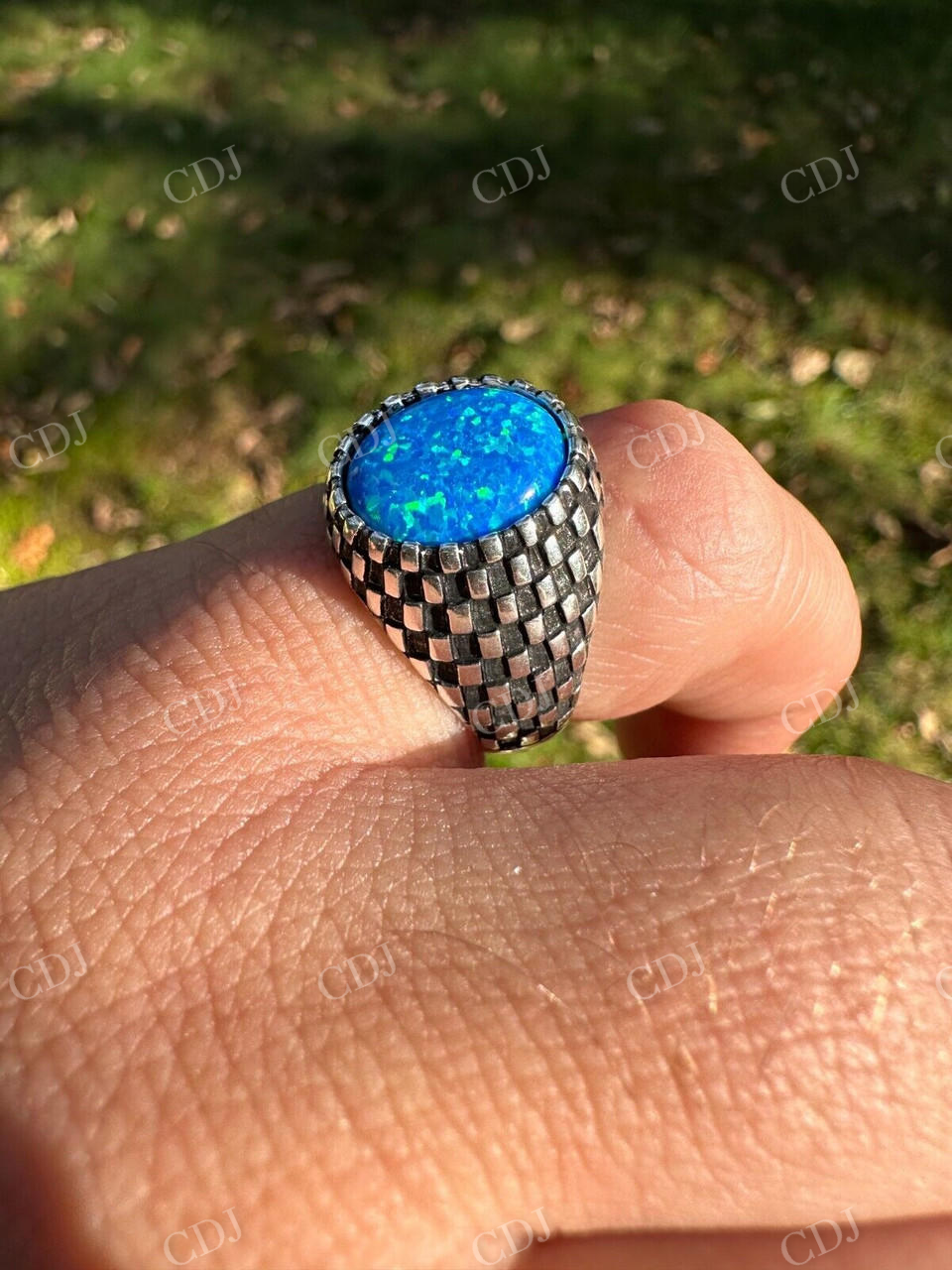 Oval Shape Opal Ring For Hip Hop Men's  customdiamjewel   