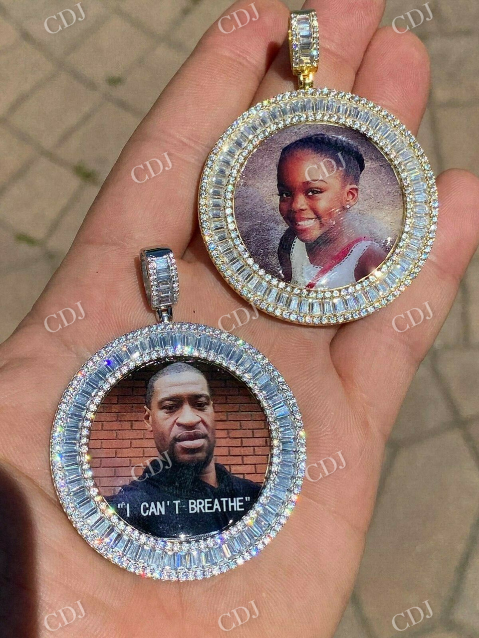 Hip Hop Round Shape Photo Frame Pendant  customdiamjewel   