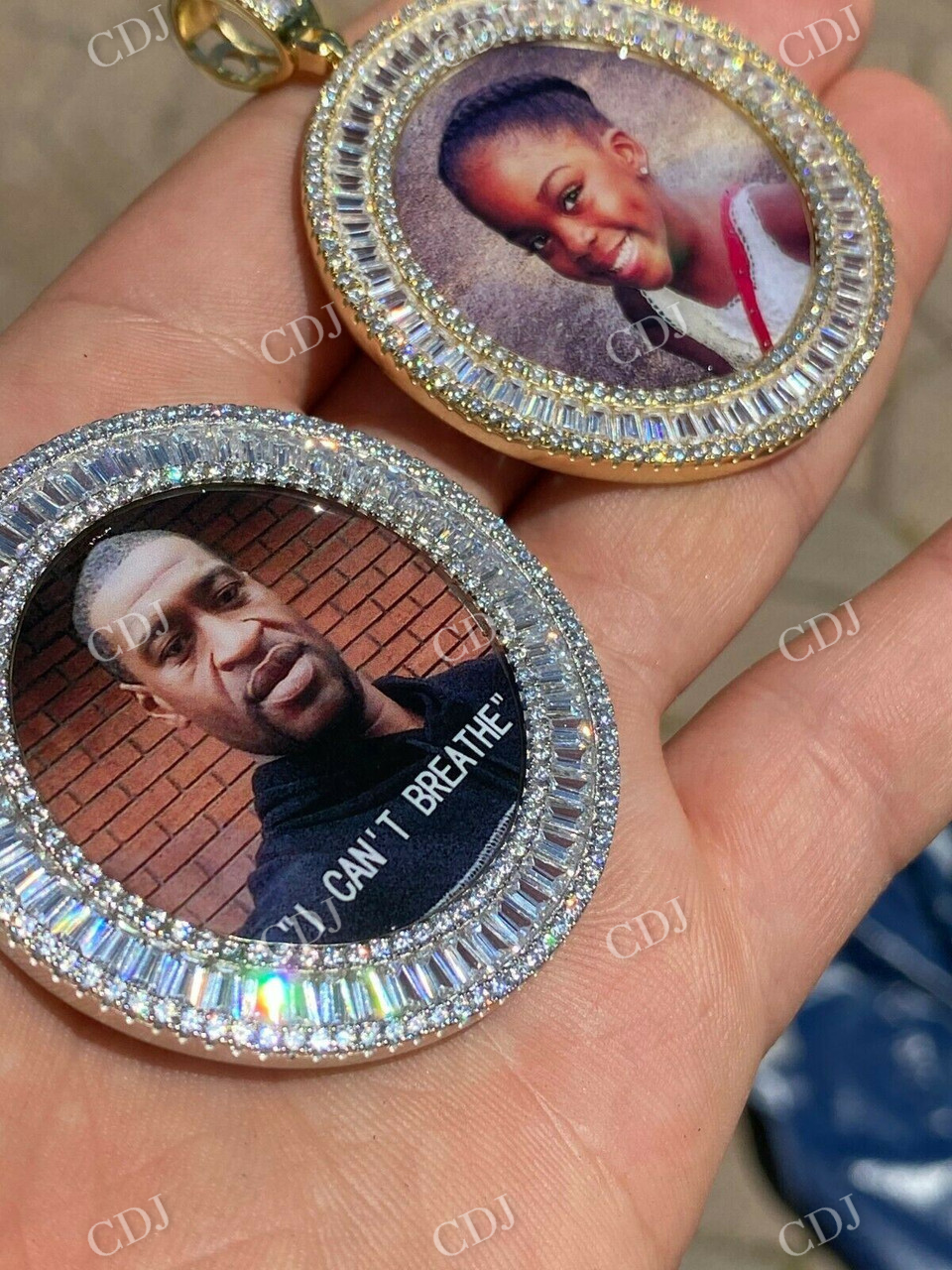 Hip Hop Round Shape Photo Frame Pendant  customdiamjewel   
