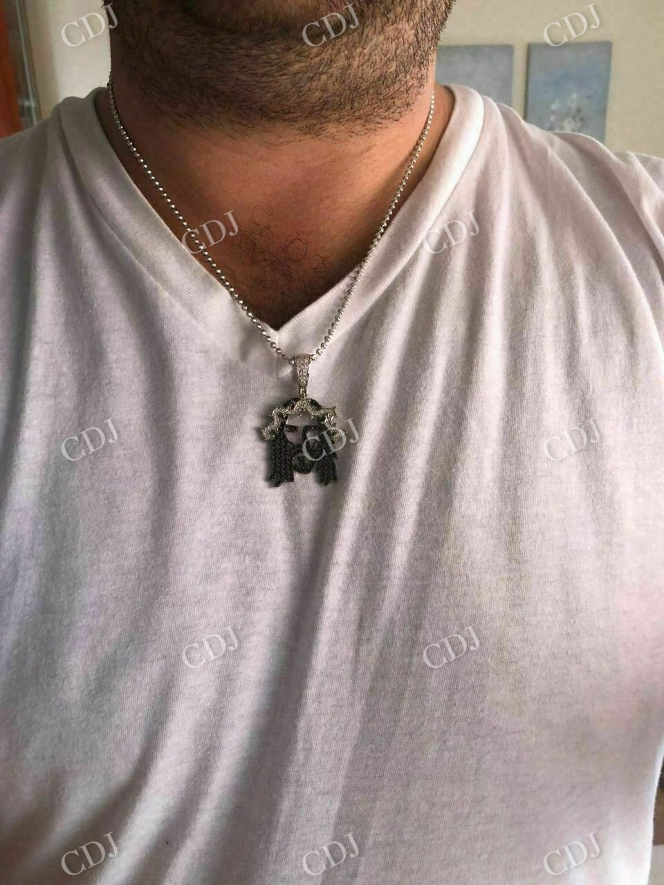 Jesus Piece Black Diamond Pendant  customdiamjewel   