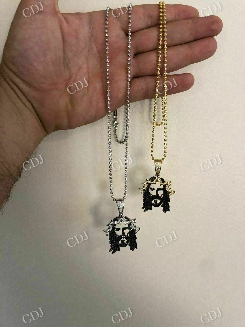 Jesus Piece Black Diamond Pendant  customdiamjewel   