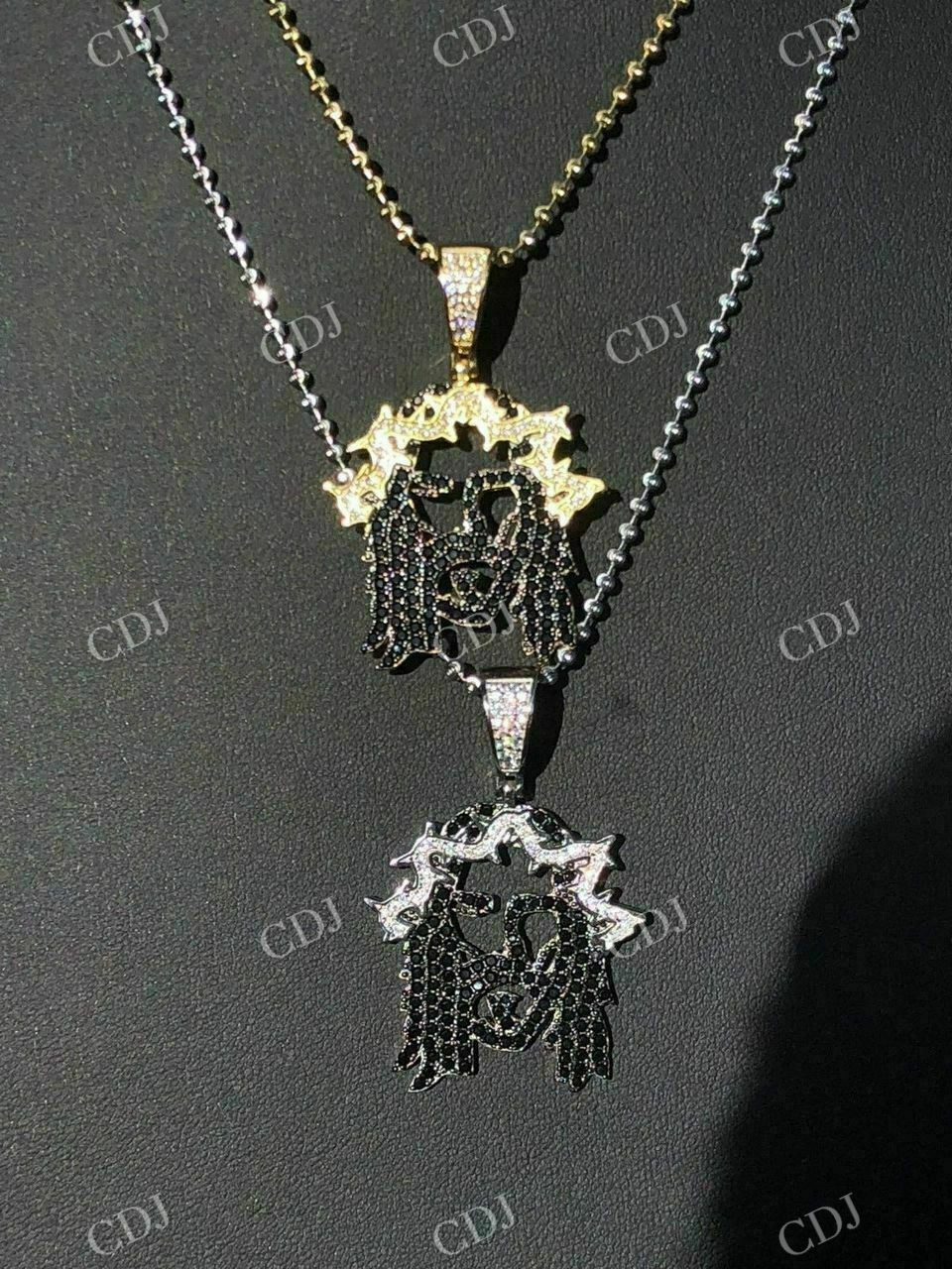 Jesus Piece Black Diamond Pendant  customdiamjewel   