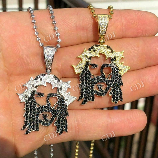 Jesus Piece Black Diamond Pendant  customdiamjewel   