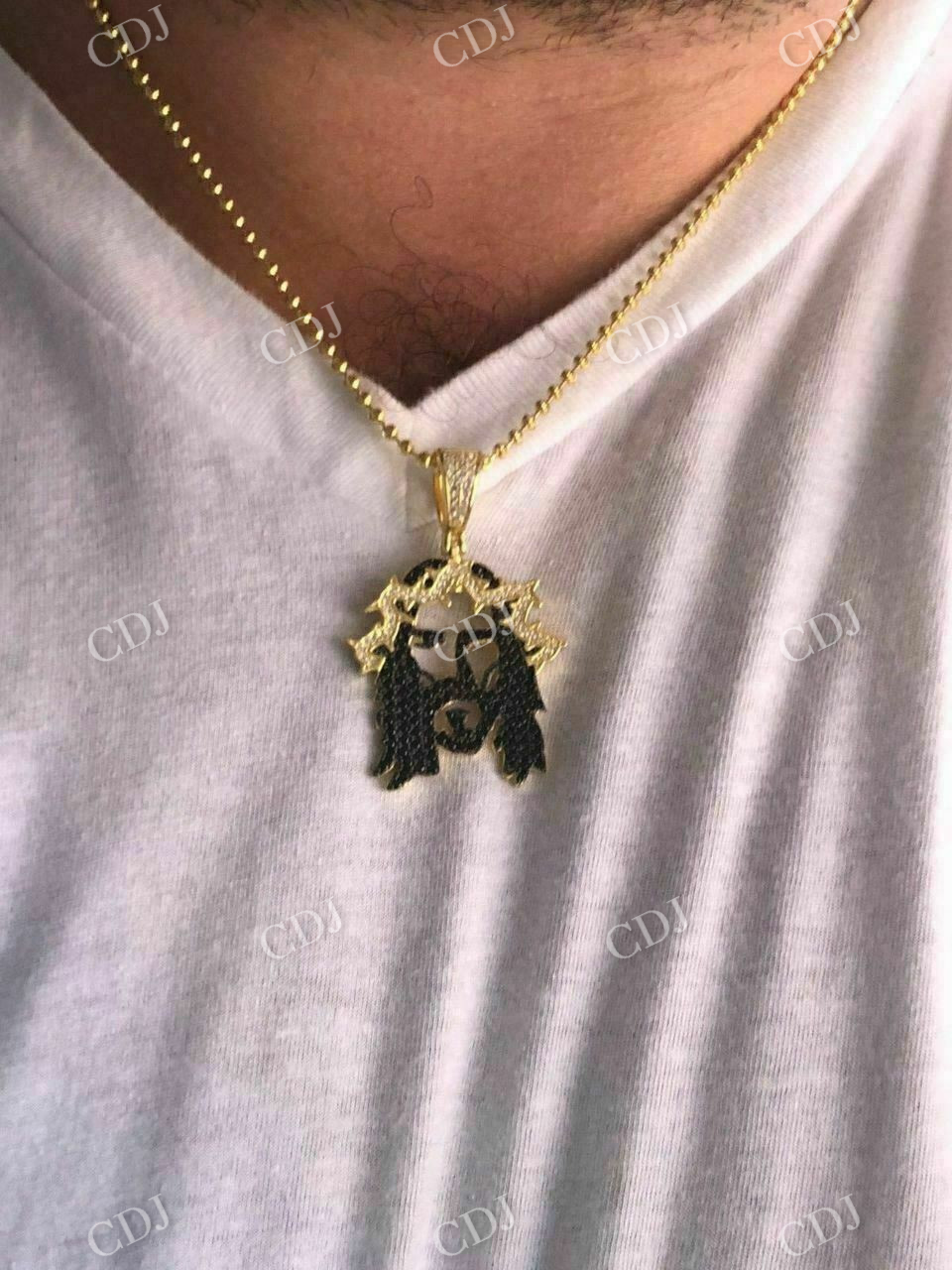 Jesus Piece Black Diamond Pendant  customdiamjewel   