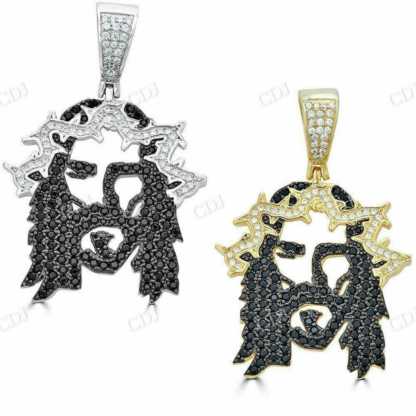 Jesus Piece Black Diamond Pendant  customdiamjewel   