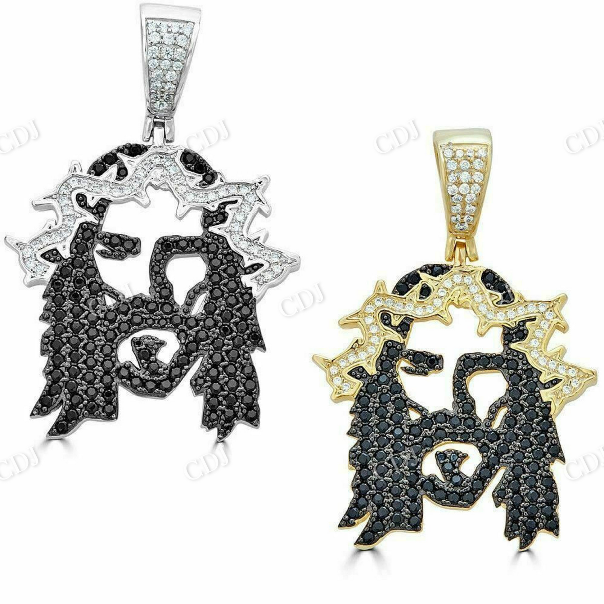 Jesus Piece Black Diamond Pendant  customdiamjewel   