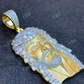 Natural Diamond Baguette Jesus Piece Pendant  customdiamjewel   