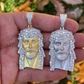 Natural Diamond Baguette Jesus Piece Pendant  customdiamjewel   