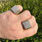 14K Yellow Gold Square Micropave Hip Hop Ring  customdiamjewel   